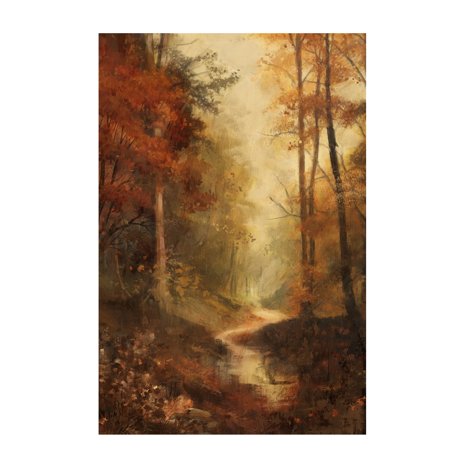 wall-art-print-canvas-poster-framed-Vintage Fall Landscape, Style A & B, Set Of 2 , By Nina Blue-8
