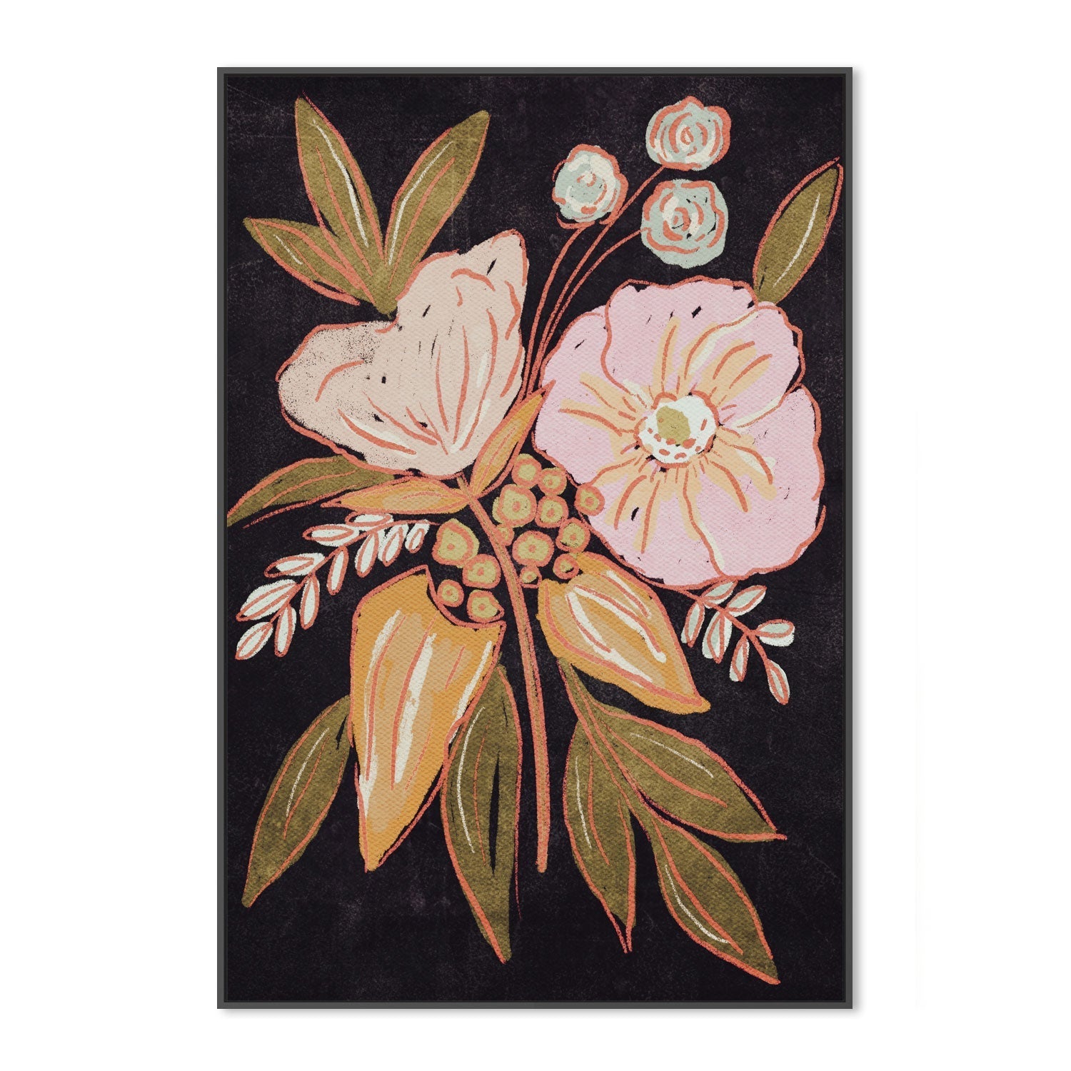 wall-art-print-canvas-poster-framed-Vintage Floral , By Lisa Nohren-3