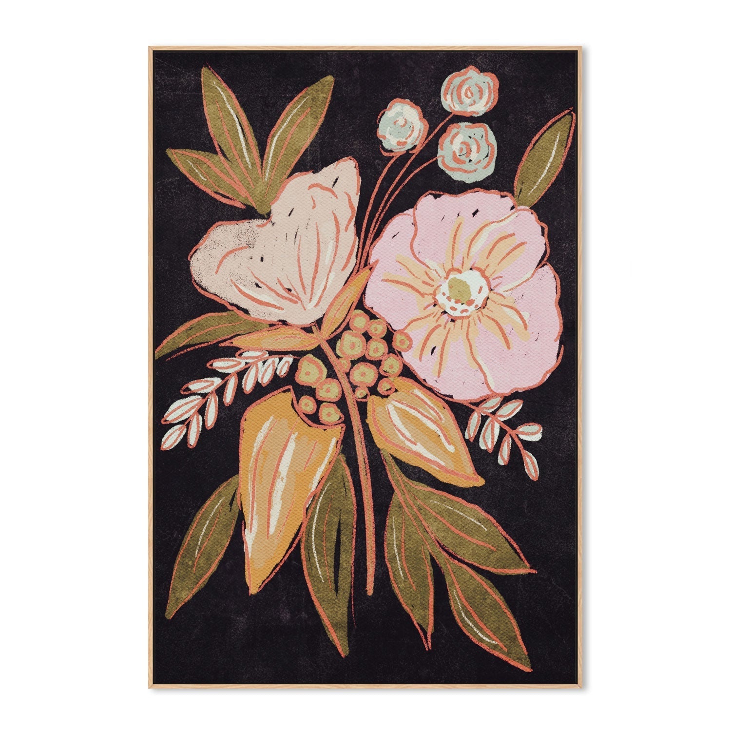 wall-art-print-canvas-poster-framed-Vintage Floral , By Lisa Nohren-4