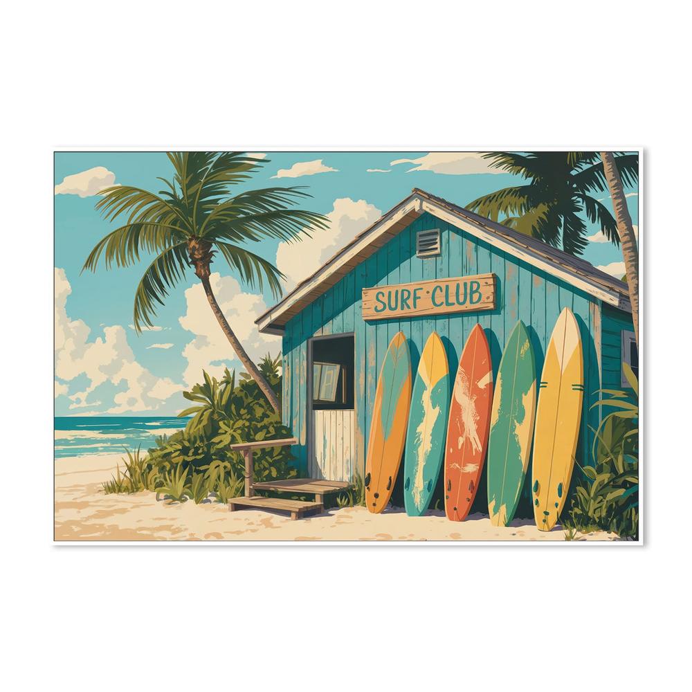 wall-art-print-canvas-poster-framed-Vintage Surf Club Beach-5