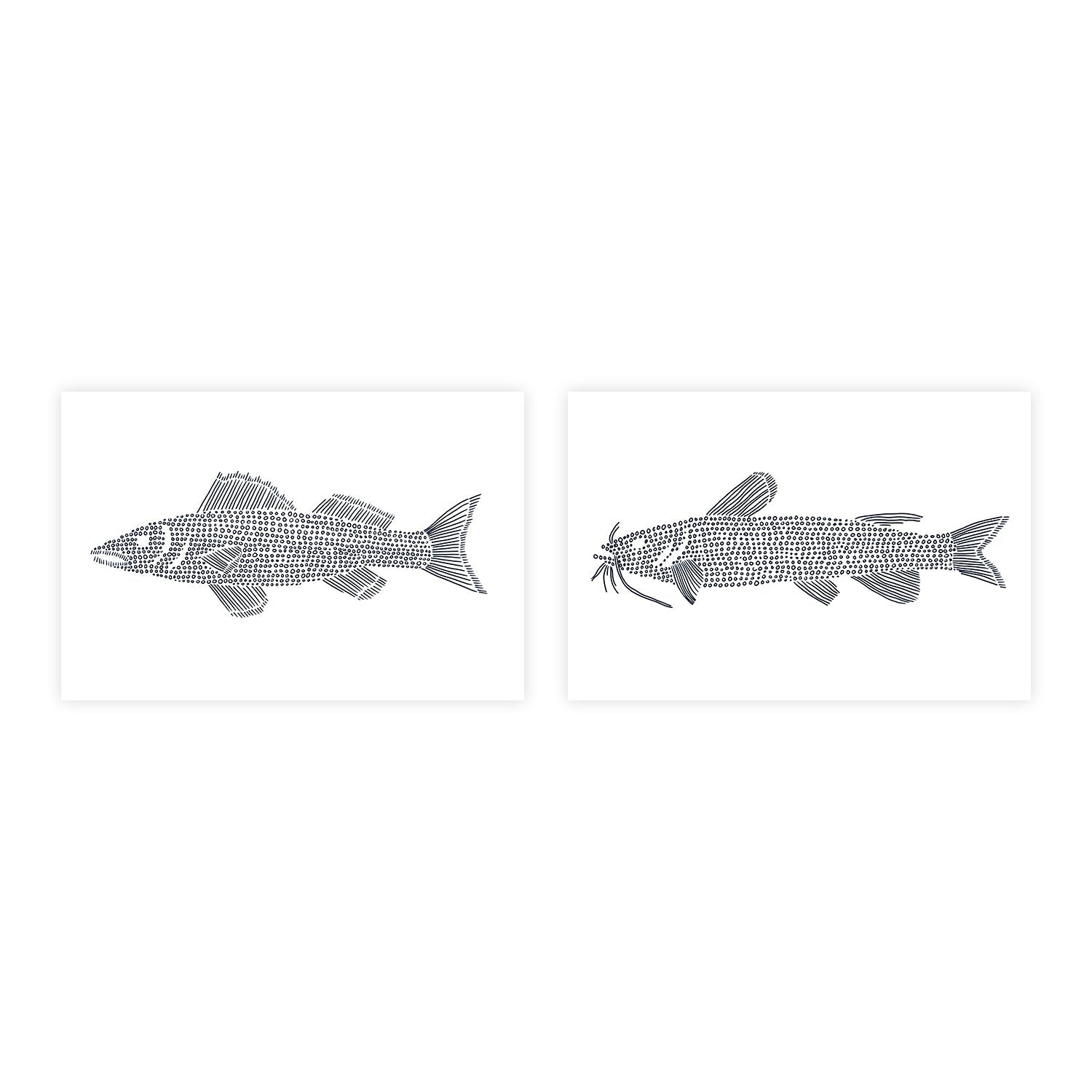 wall-art-print-canvas-poster-framed-Wall Eye-Cat Fish, Set Of 2 , By Jetty Home , By Jetty Home-1