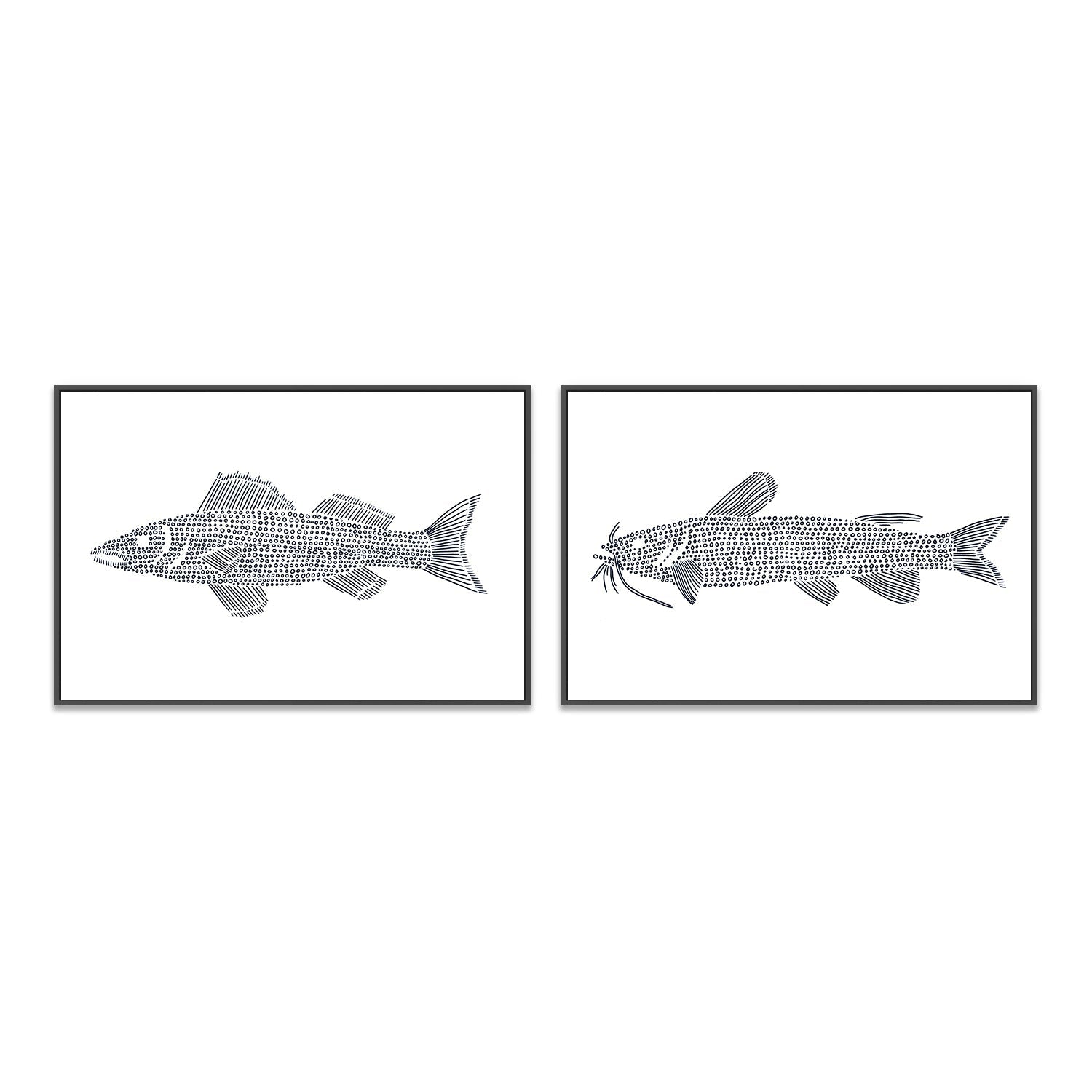 wall-art-print-canvas-poster-framed-Wall Eye-Cat Fish, Set Of 2 , By Jetty Home , By Jetty Home-3