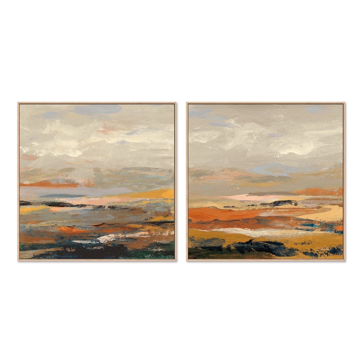 wall-art-print-canvas-poster-framed-Warm Bay, Set of 2-by-Silvia Vassileva-Gioia Wall Art