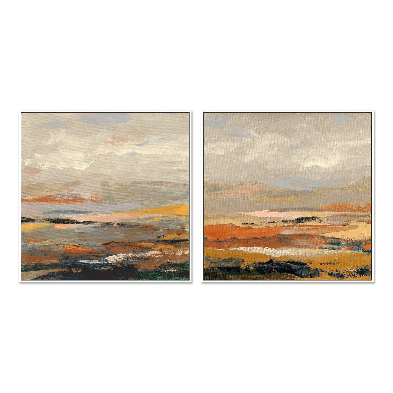 wall-art-print-canvas-poster-framed-Warm Bay, Set of 2-by-Silvia Vassileva-Gioia Wall Art