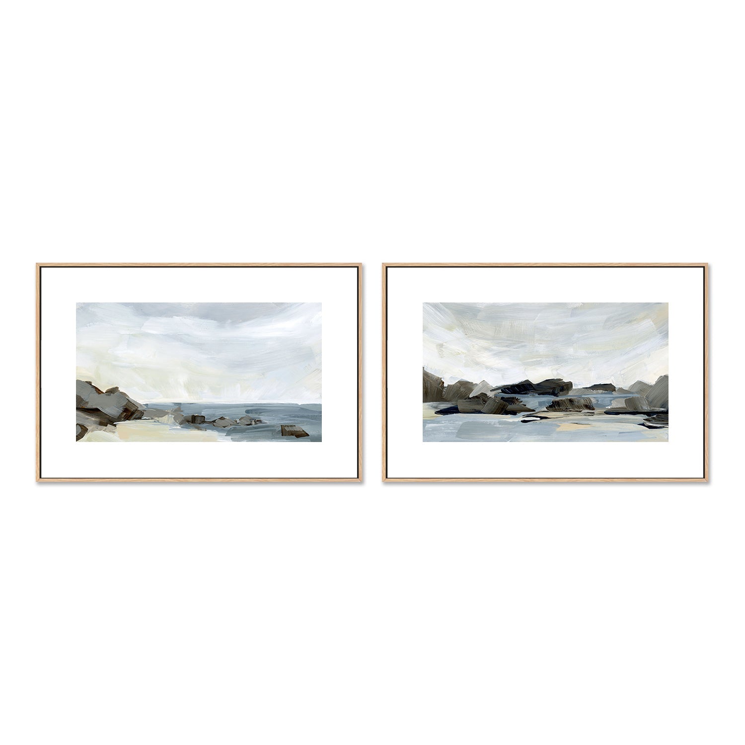 wall-art-print-canvas-poster-framed-Washed Out, Style D & E, Set of 2-by-Emily Wood-Gioia Wall Art