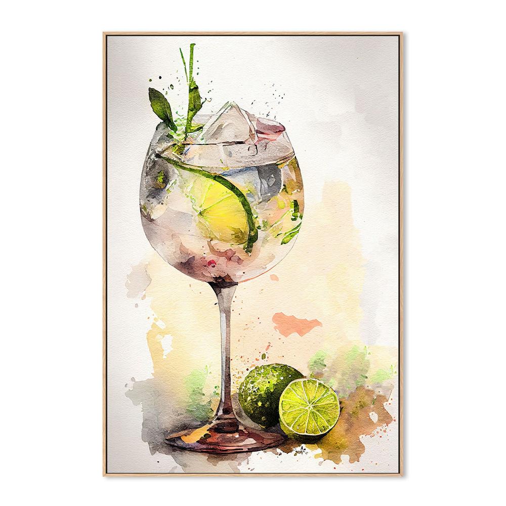 wall-art-print-canvas-poster-framed-Watercolor Gin Tonic-4