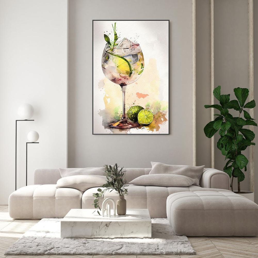 wall-art-print-canvas-poster-framed-Watercolor Gin Tonic-9