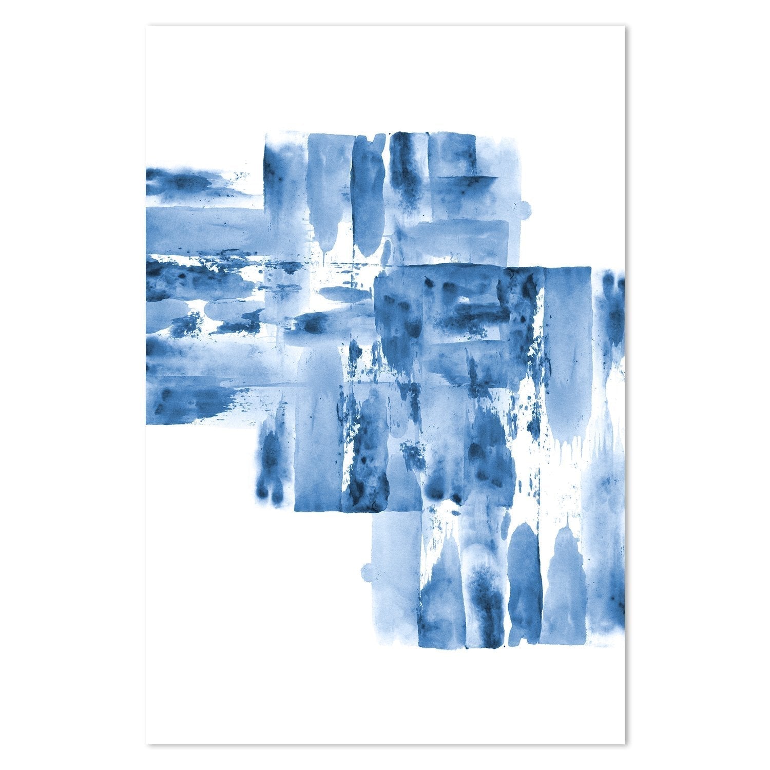 wall-art-print-canvas-poster-framed-Watercolour Blue Grey Blocks-by-Danushka Abeygoda-Gioia Wall Art