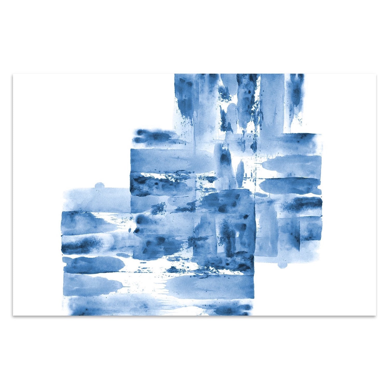 wall-art-print-canvas-poster-framed-Watercolour Blue Grey Blocks-by-Danushka Abeygoda-Gioia Wall Art