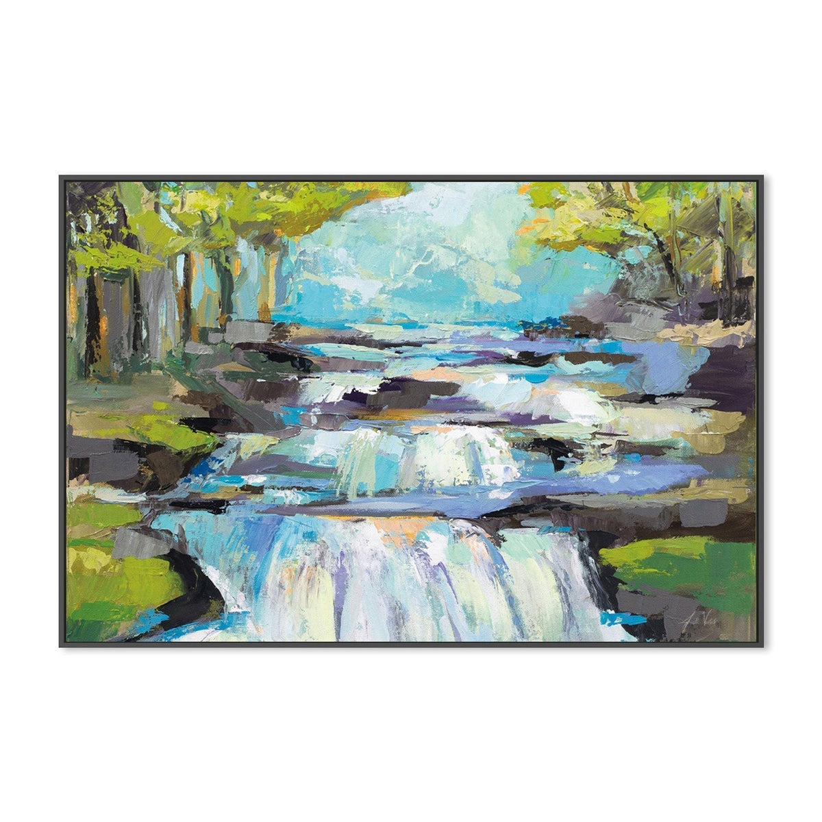 wall-art-print-canvas-poster-framed-Waterfall-by-Jeanette Vertentes-Gioia Wall Art