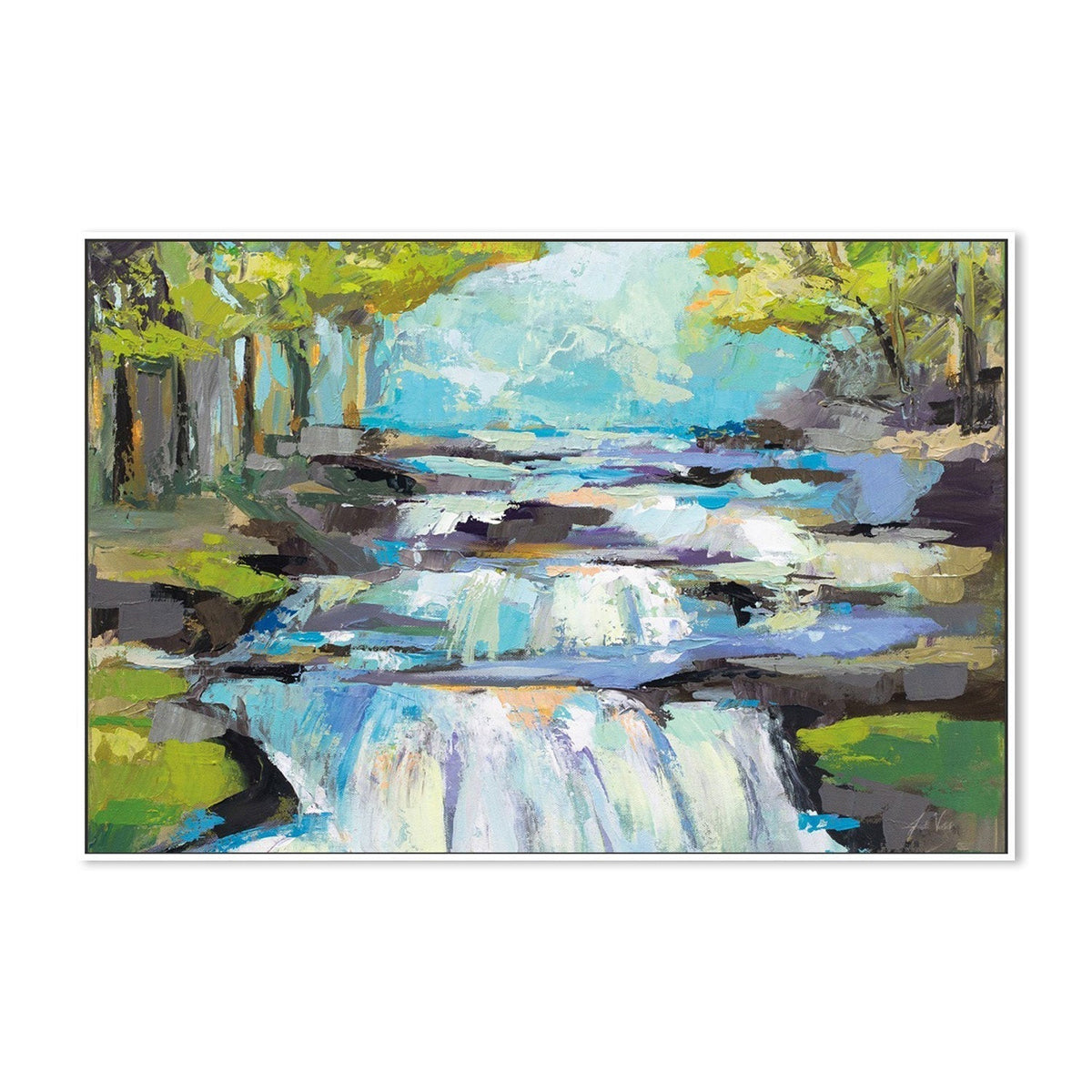 wall-art-print-canvas-poster-framed-Waterfall-by-Jeanette Vertentes-Gioia Wall Art