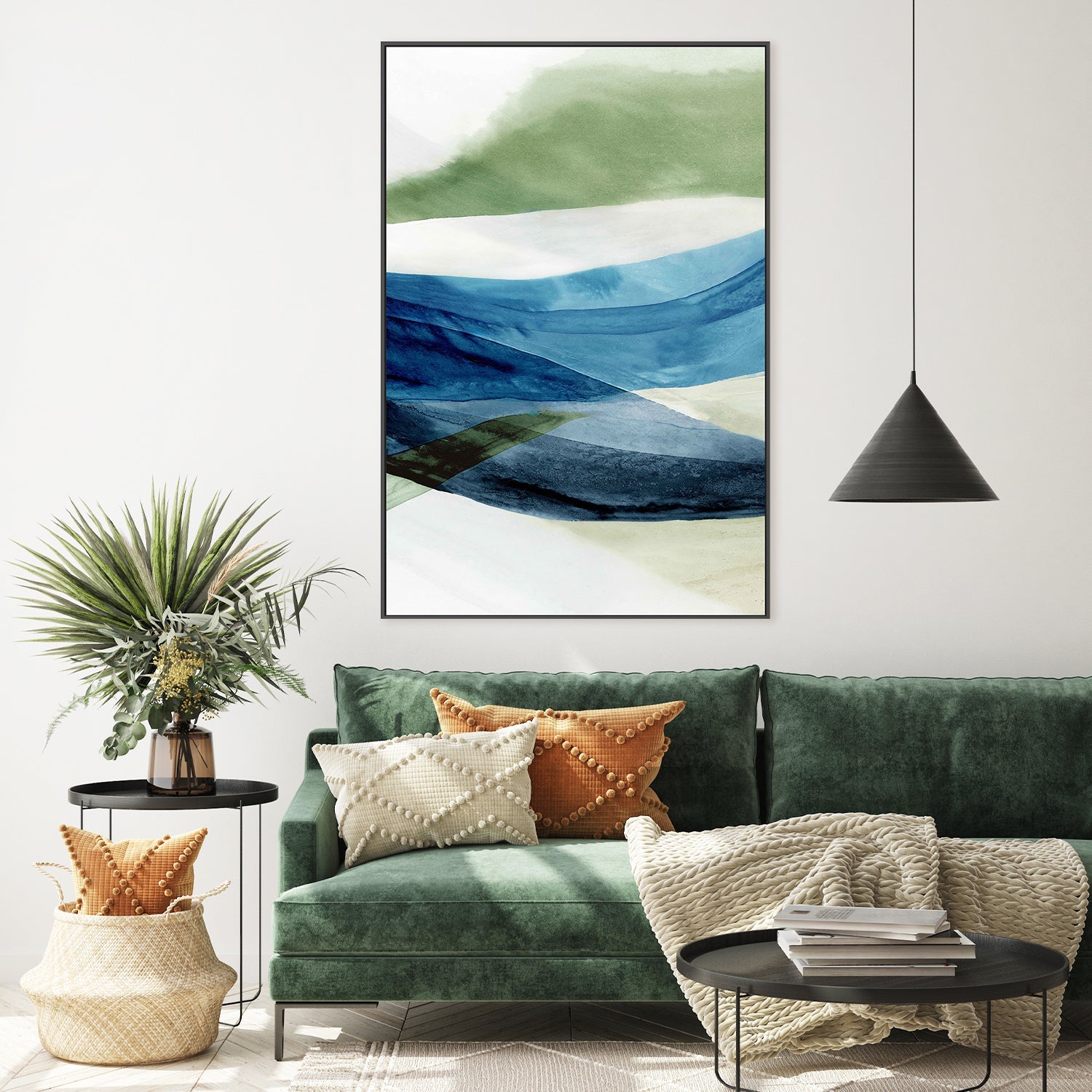 wall-art-print-canvas-poster-framed-Waves of Blue and Green-7
