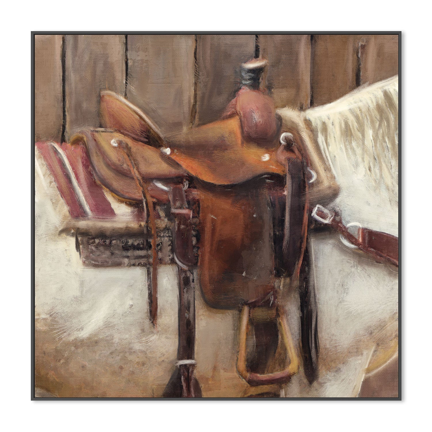 wall-art-print-canvas-poster-framed-Western Saddle , By Nina Blue-3
