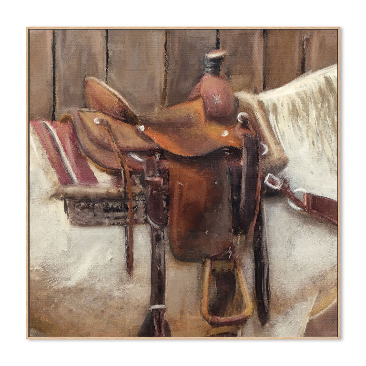 wall-art-print-canvas-poster-framed-Western Saddle , By Nina Blue-4