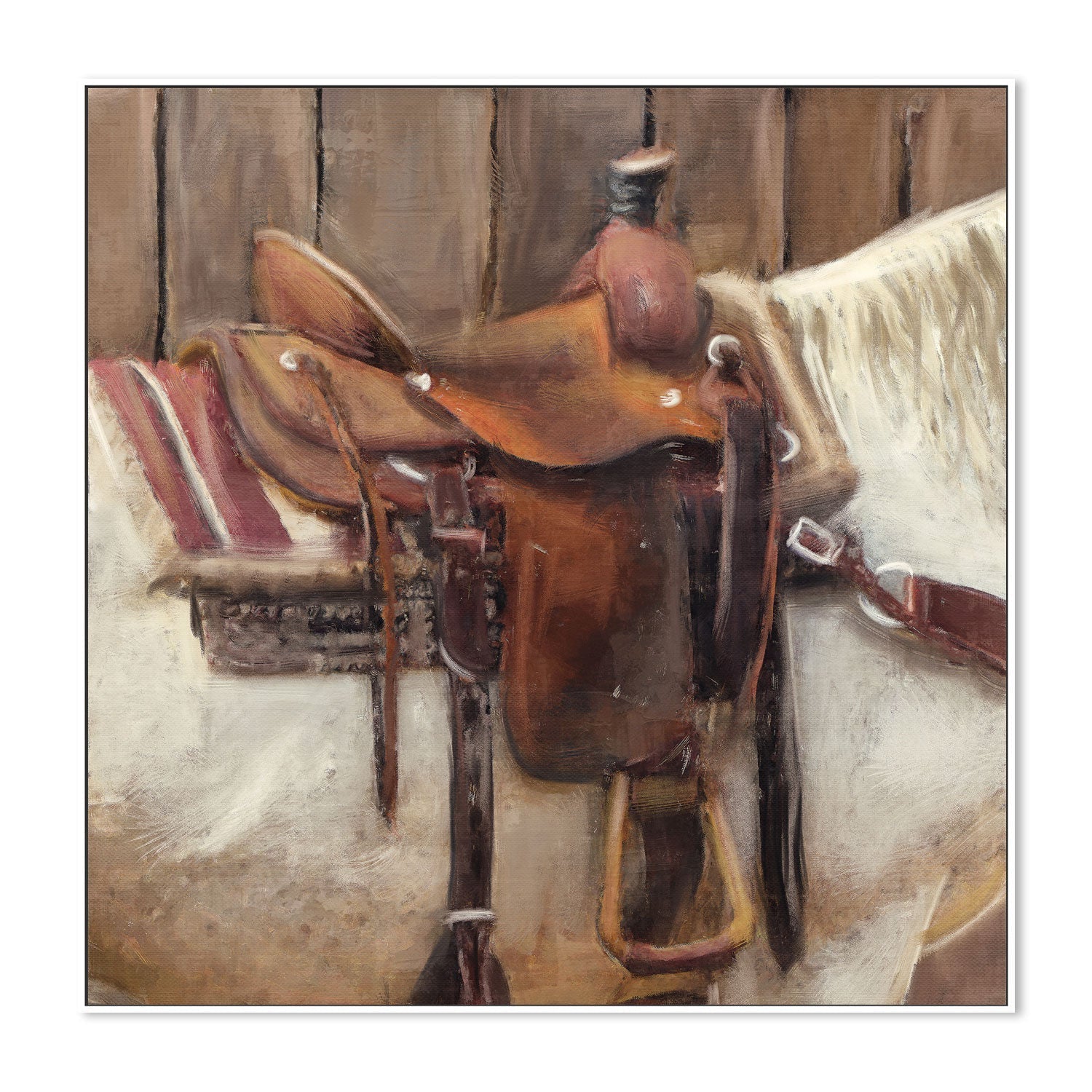 wall-art-print-canvas-poster-framed-Western Saddle , By Nina Blue-5