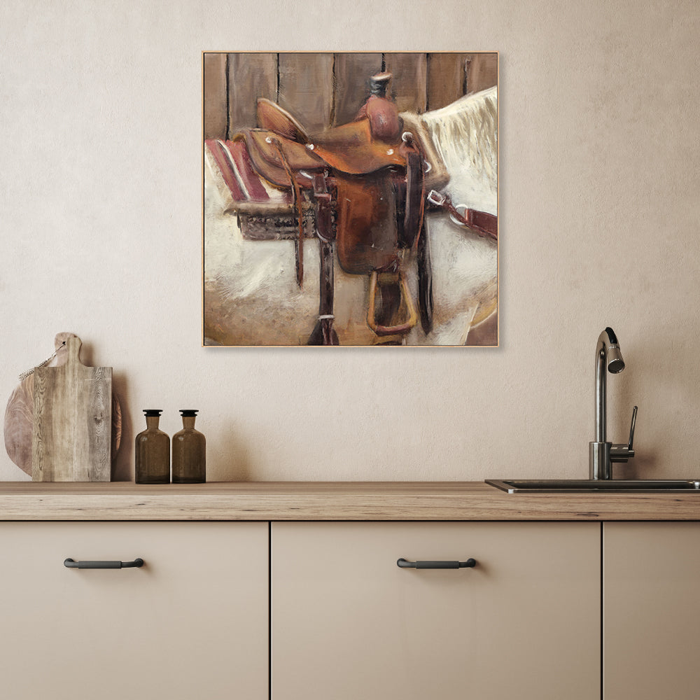 wall-art-print-canvas-poster-framed-Western Saddle , By Nina Blue-7