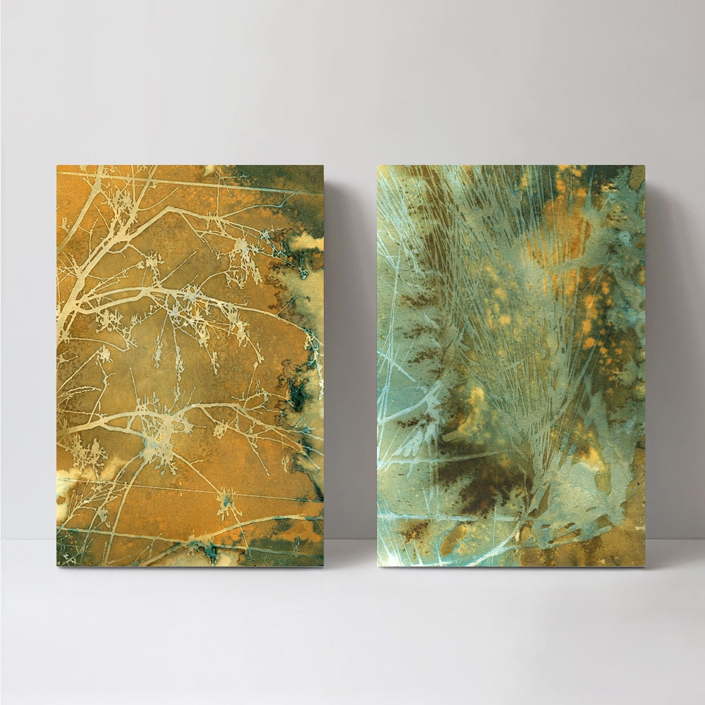 wall-art-print-canvas-poster-framed-Wheat Explosion And Branches And Lines, Set Of 2-by-Krista Mccurdy-Gioia Wall Art