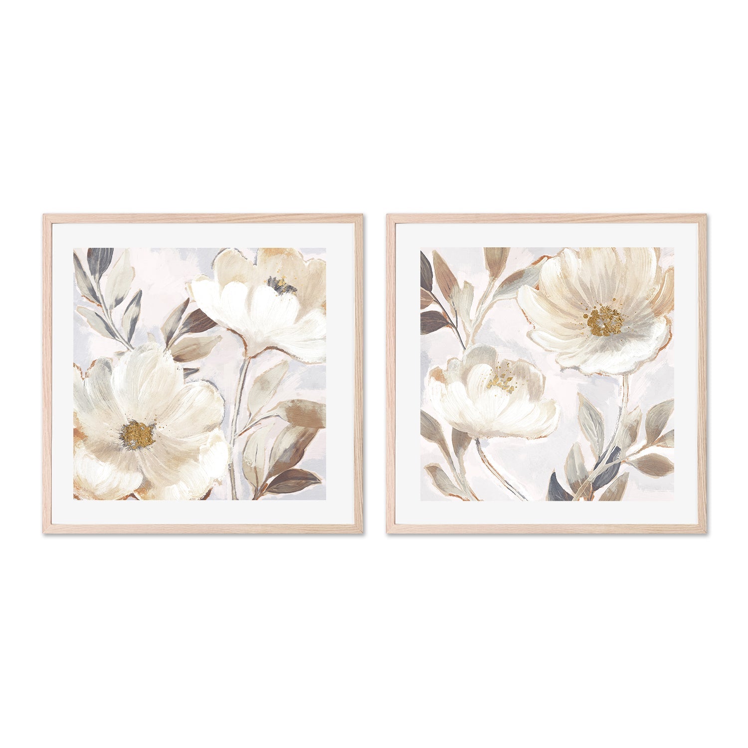 wall-art-print-canvas-poster-framed-Whisper White Florals, Style A & B, Set of 2 , By Nina Blue-6