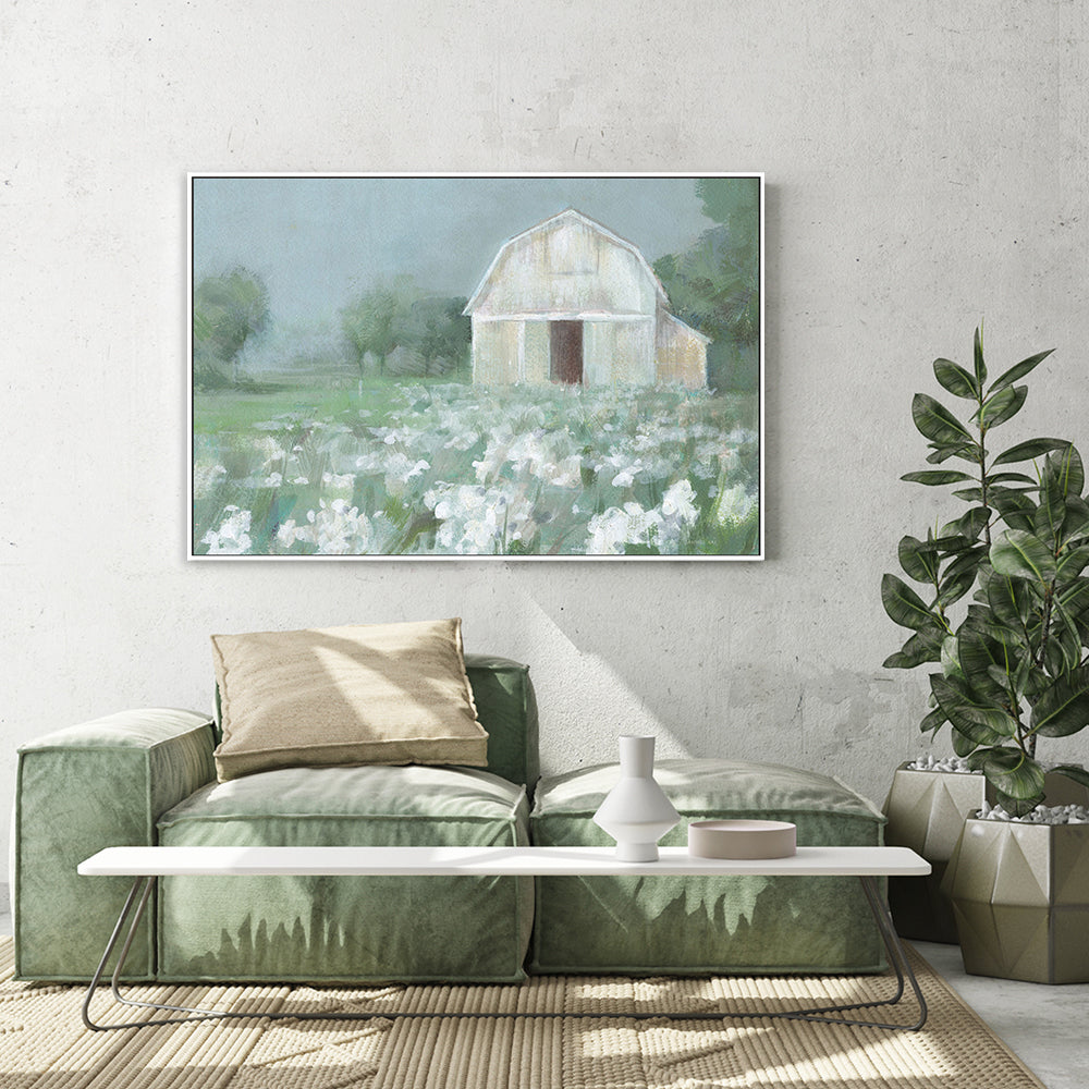 wall-art-print-canvas-poster-framed-White Barn Meadow-by-Danhui Nai-Gioia Wall Art