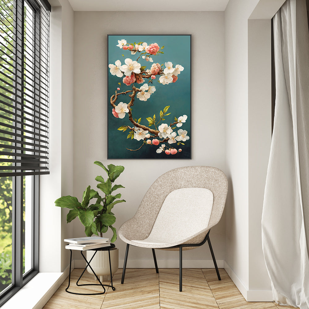 wall-art-print-canvas-poster-framed-White Cherry Blossoms , By Treechild-GIOIA-WALL-ART