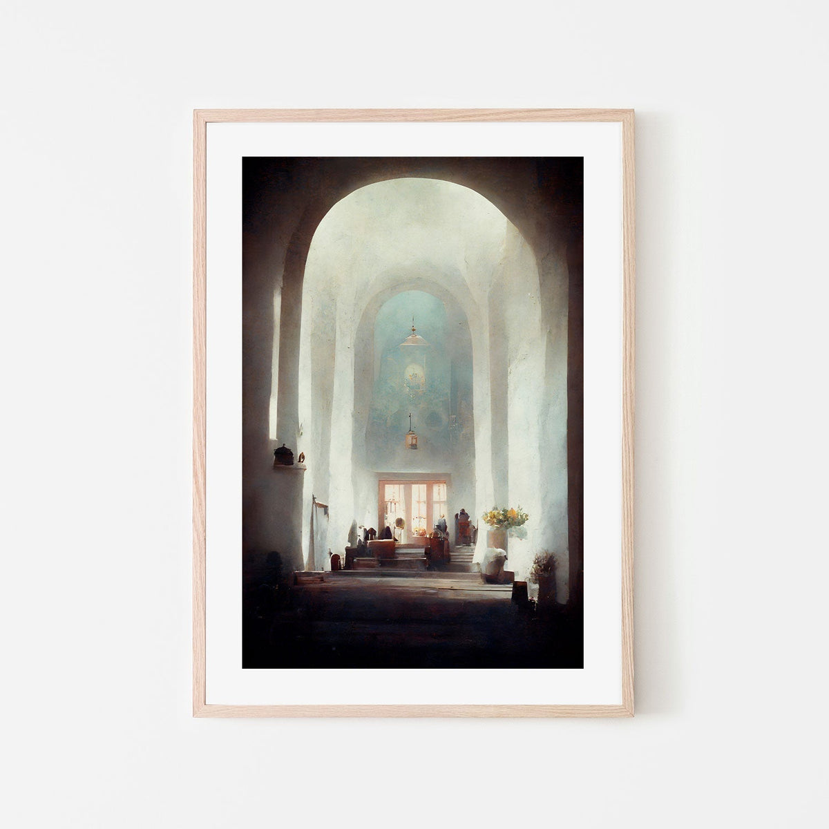 wall-art-print-canvas-poster-framed-White Church , By Treechild-GIOIA-WALL-ART