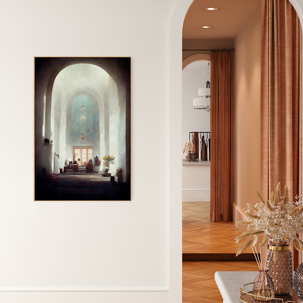 wall-art-print-canvas-poster-framed-White Church , By Treechild-GIOIA-WALL-ART