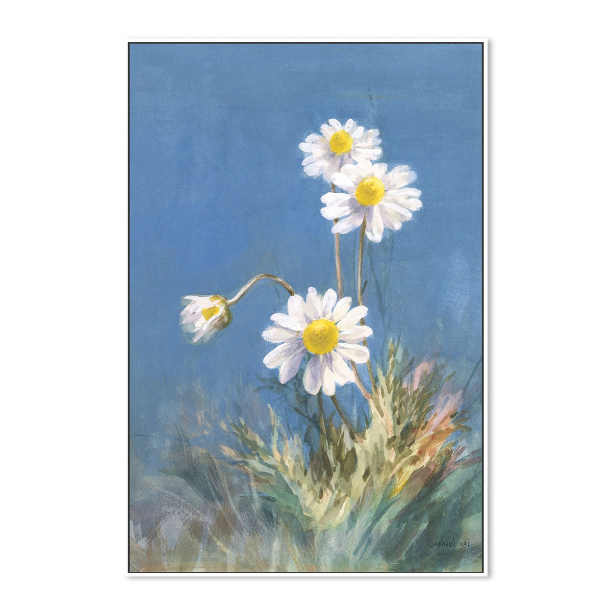 wall-art-print-canvas-poster-framed-White Daisies No Butterfly, Style B-by-Danhui Nai-Gioia Wall Art