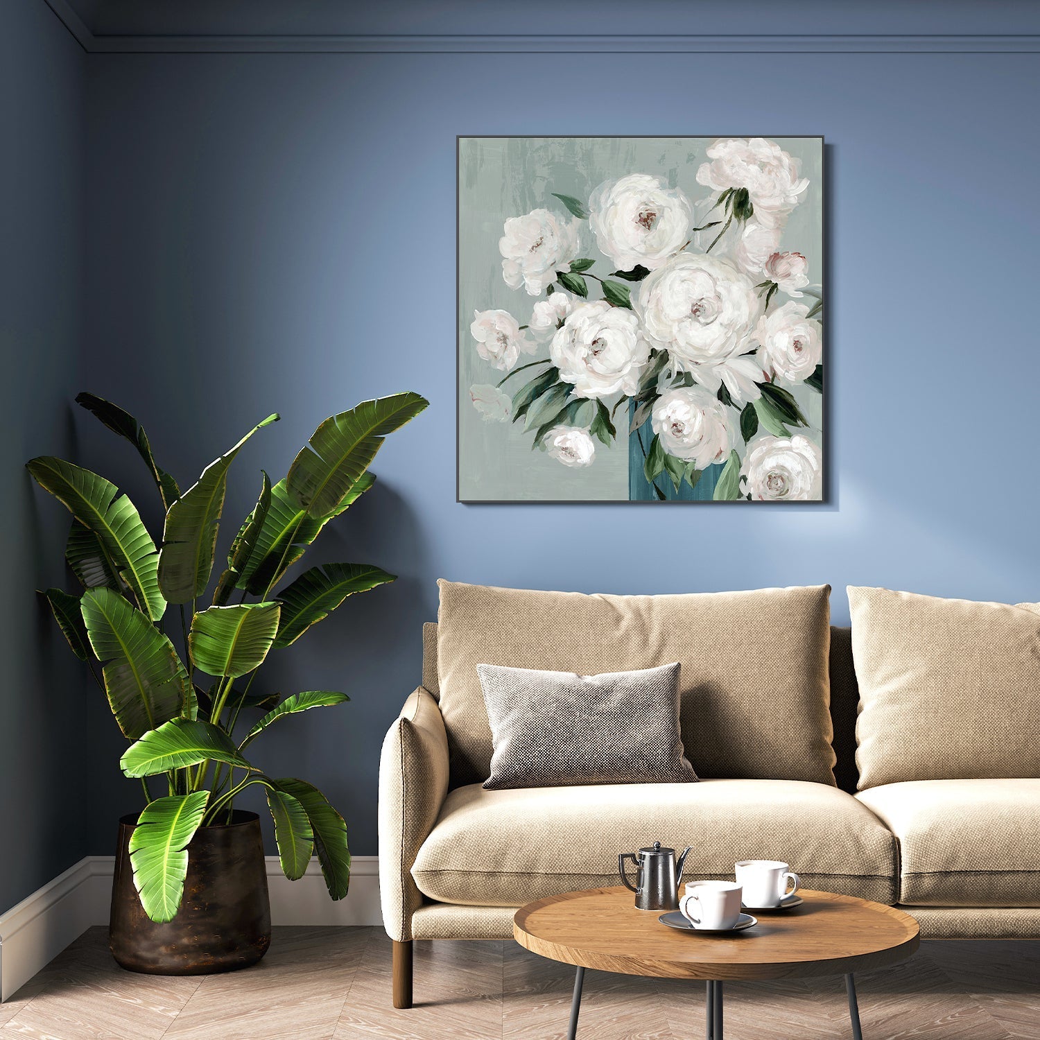 wall-art-print-canvas-poster-framed-White Flower Clusters , By Asia Jensen-7