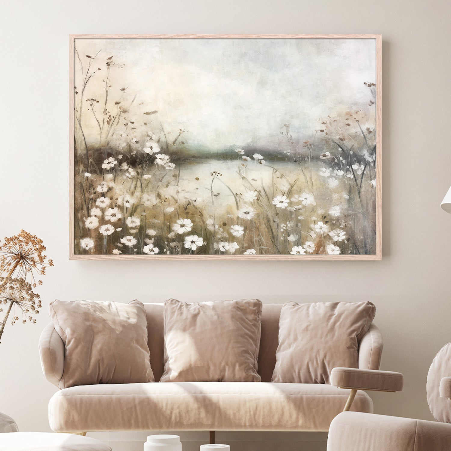 wall-art-print-canvas-poster-framed-White Flower Field, Style B-7