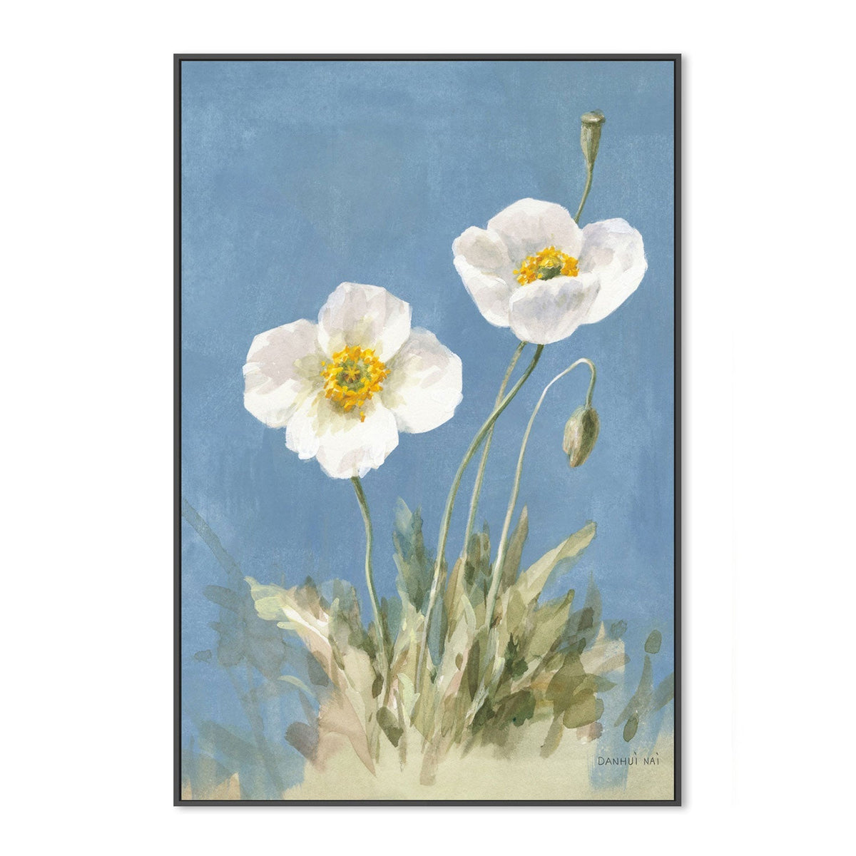 wall-art-print-canvas-poster-framed-White Poppies No Butterfly, Style A-by-Danhui Nai-Gioia Wall Art