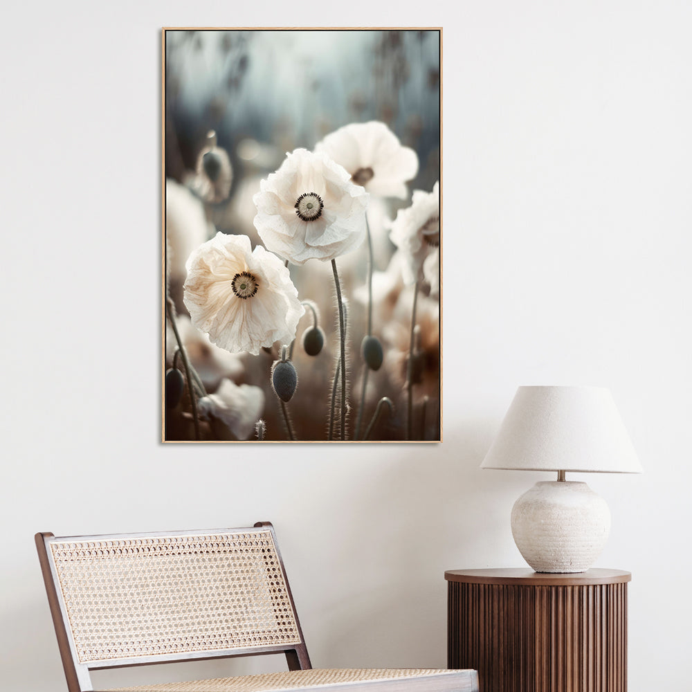 wall-art-print-canvas-poster-framed-White Poppy Field , By Treechild-GIOIA-WALL-ART