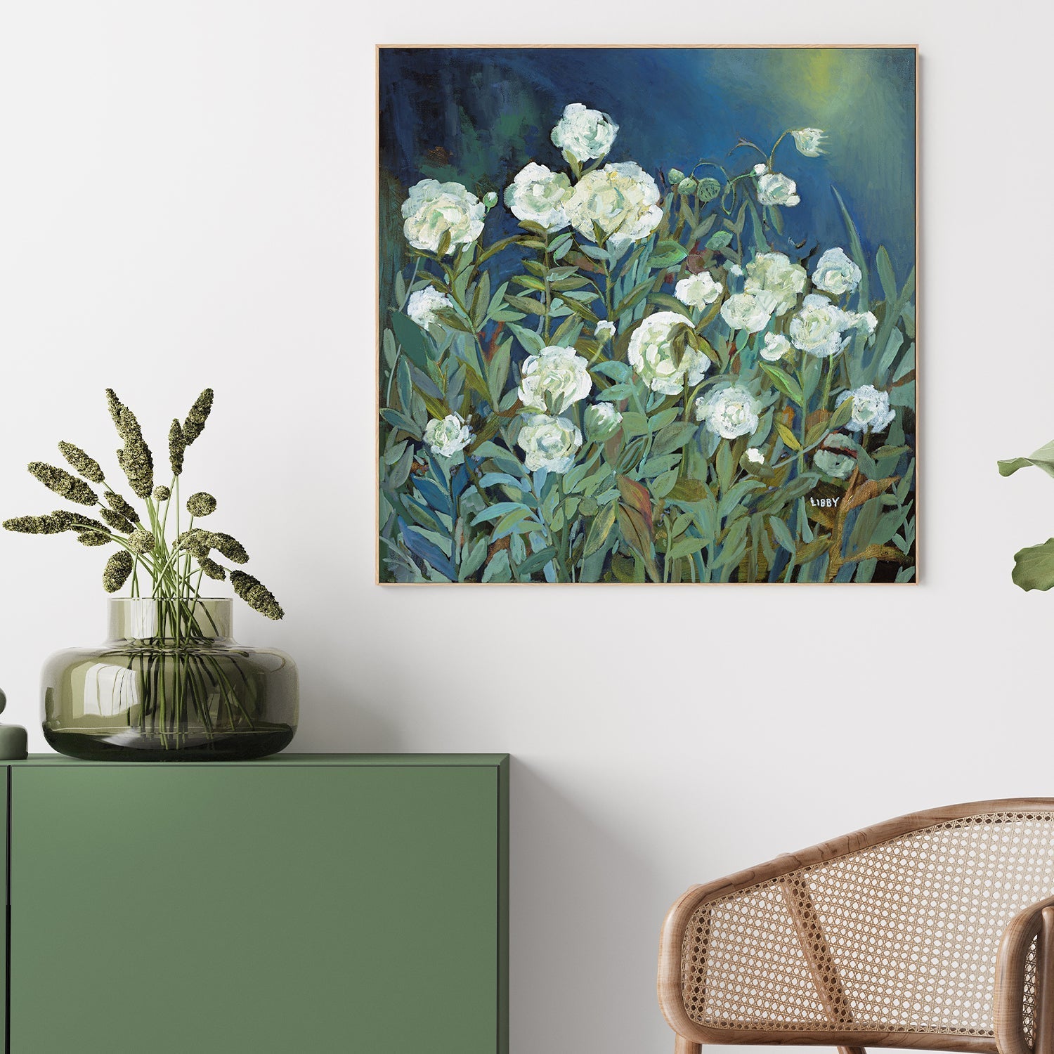 wall-art-print-canvas-poster-framed-White Roses , By Libby Anderson-2