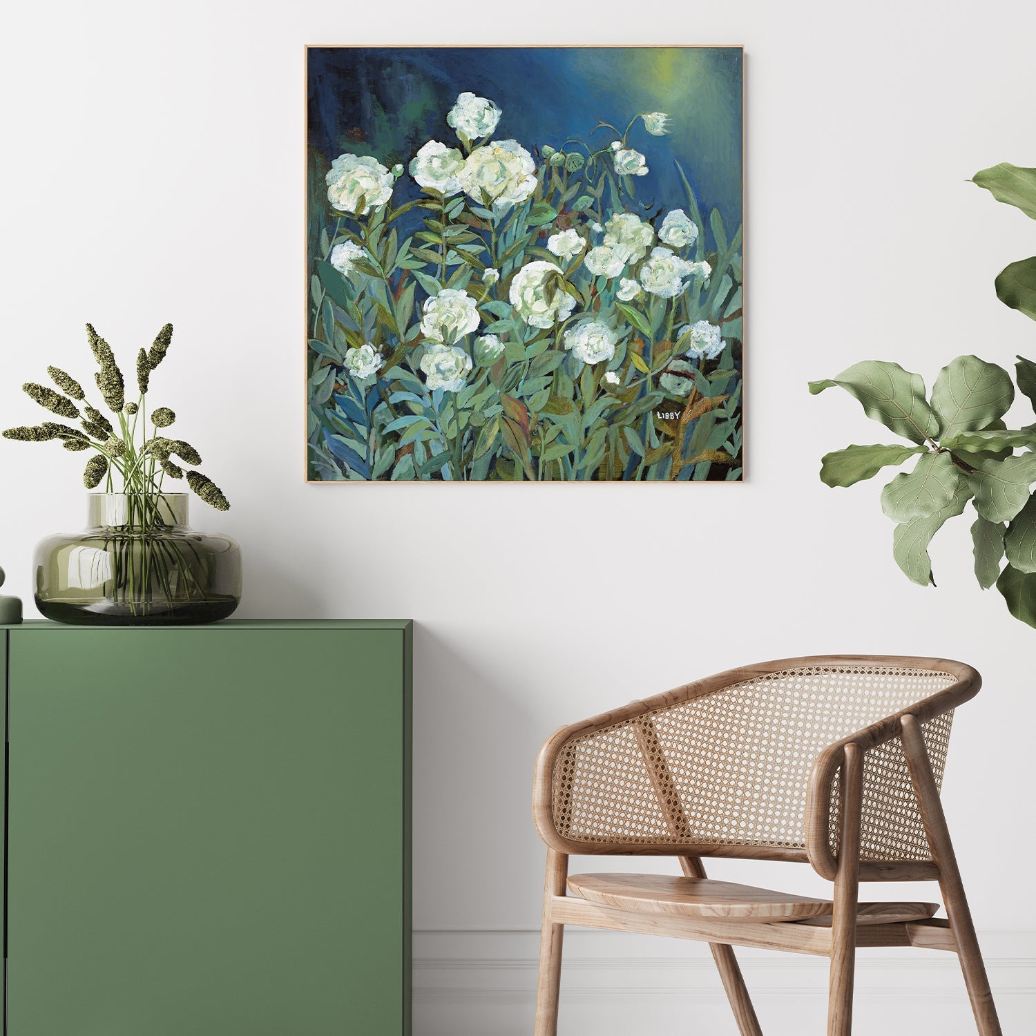 wall-art-print-canvas-poster-framed-White Roses , By Libby Anderson-7