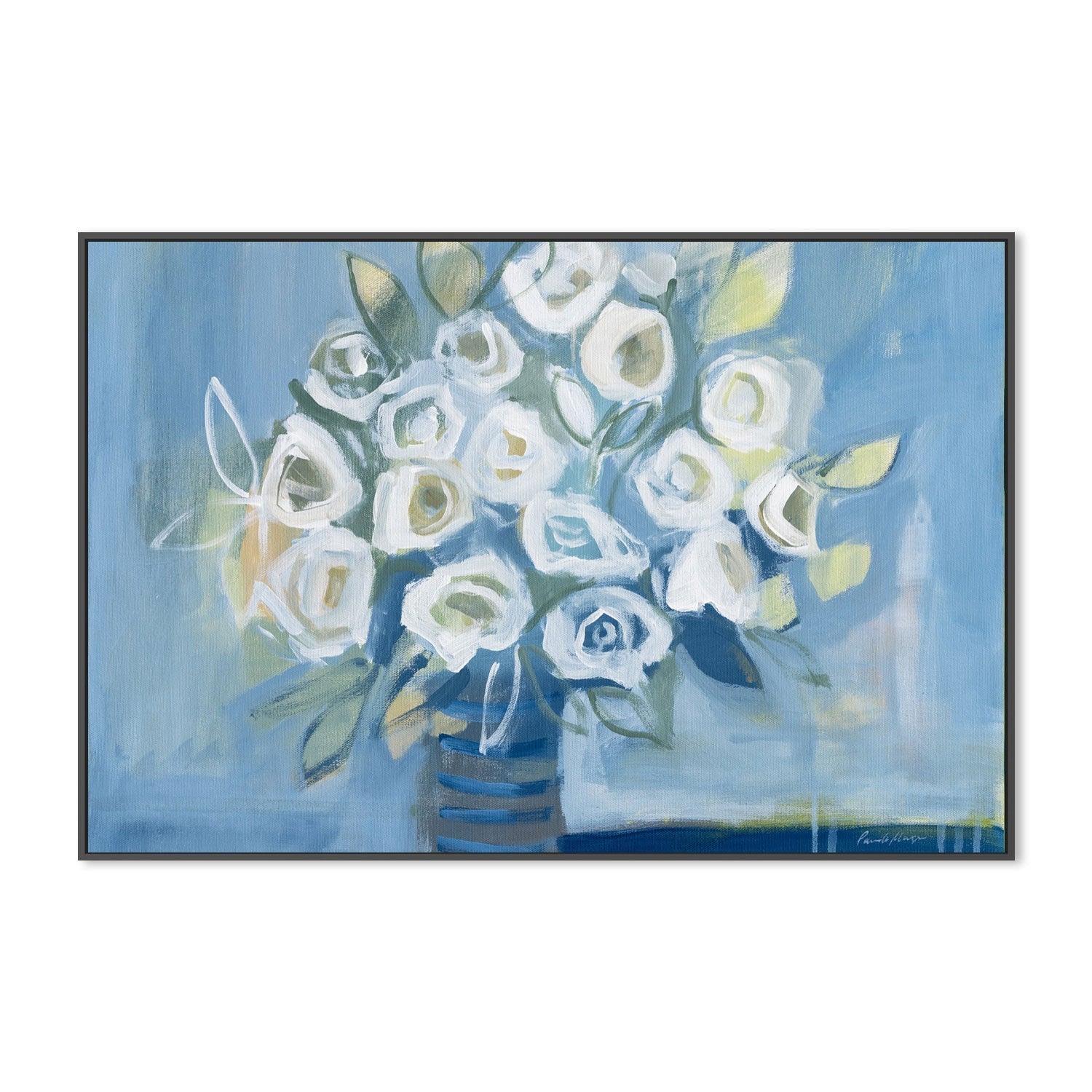 wall-art-print-canvas-poster-framed-White Roses-by-Pamela Munger-Gioia Wall Art