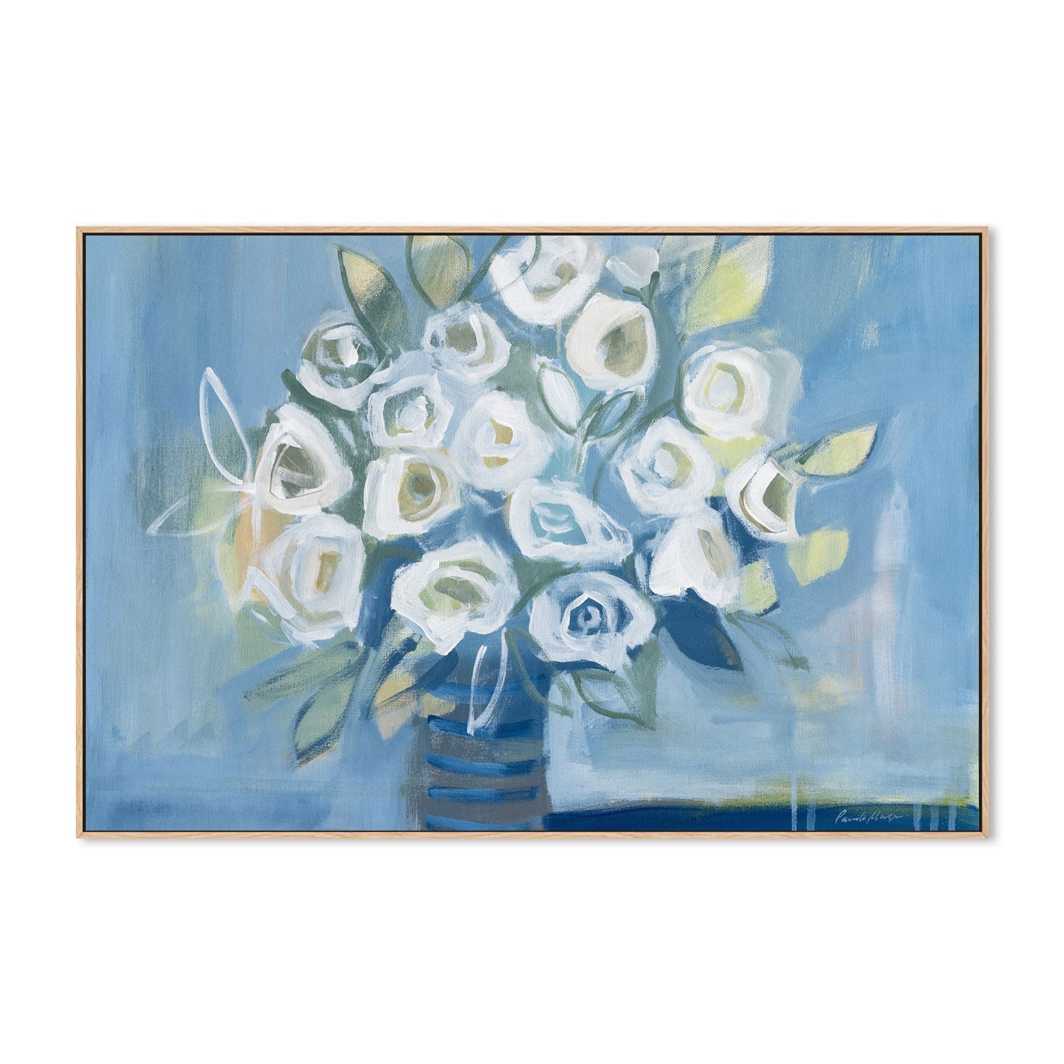 wall-art-print-canvas-poster-framed-White Roses-by-Pamela Munger-Gioia Wall Art