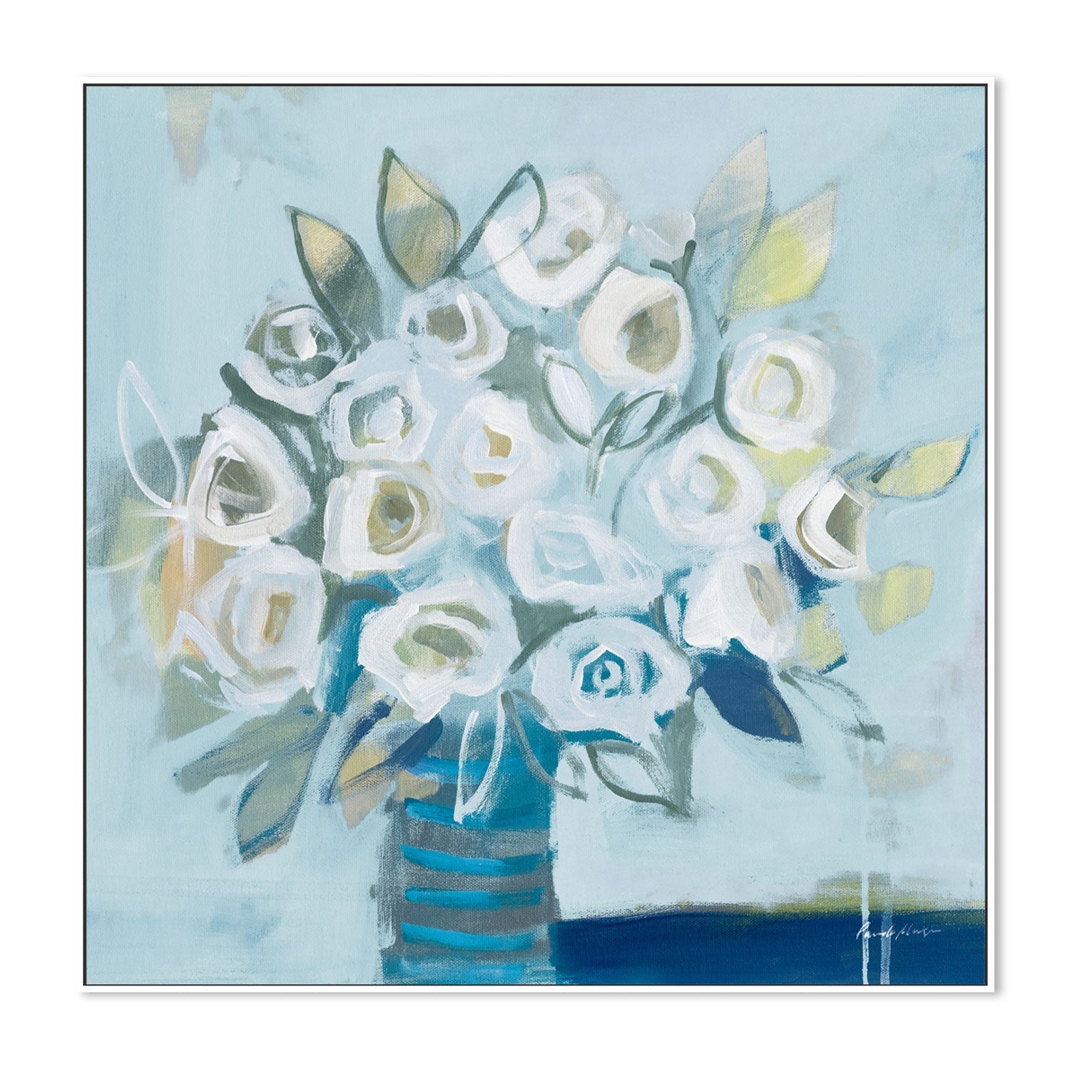 wall-art-print-canvas-poster-framed-White Roses , By Pamela Munger-GIOIA-WALL-ART