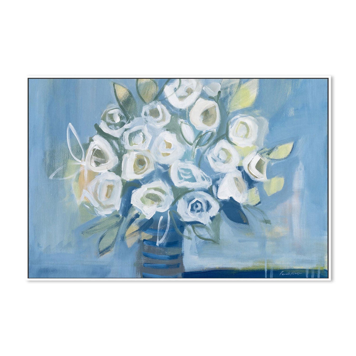 wall-art-print-canvas-poster-framed-White Roses-by-Pamela Munger-Gioia Wall Art