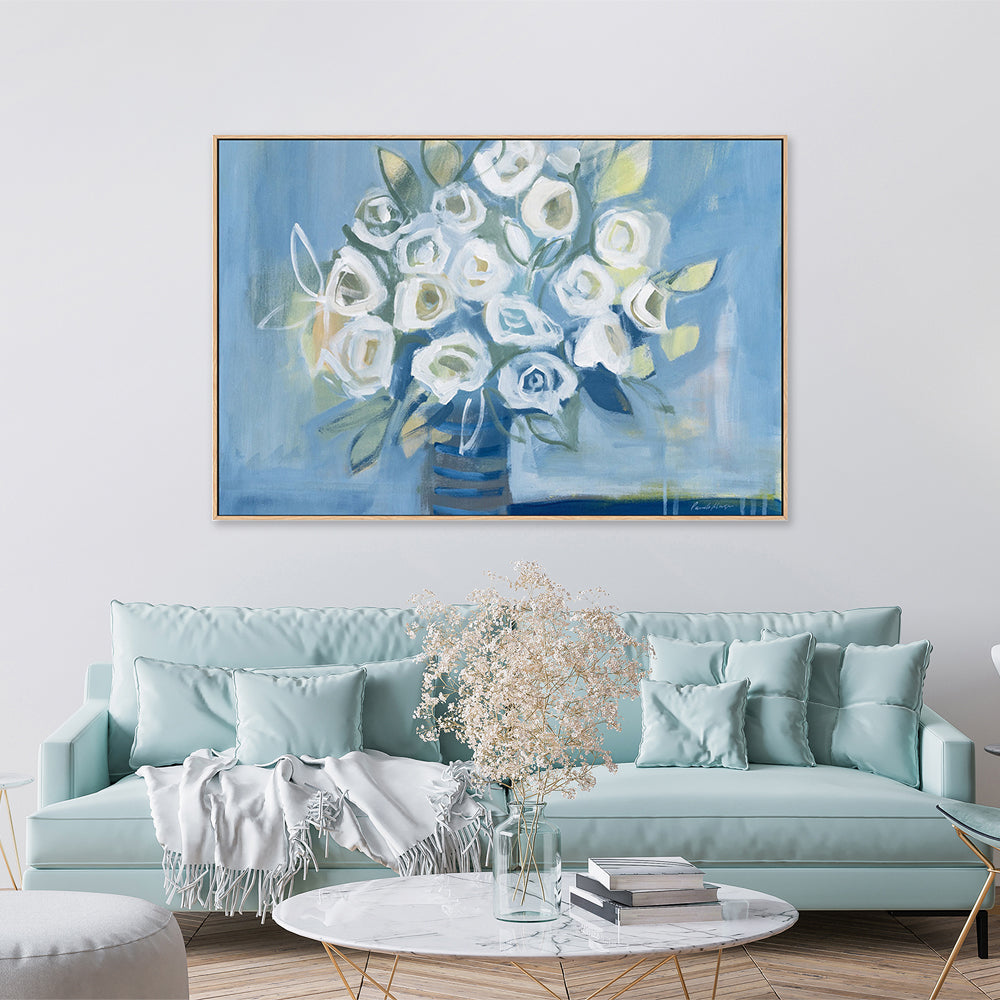 wall-art-print-canvas-poster-framed-White Roses-by-Pamela Munger-Gioia Wall Art