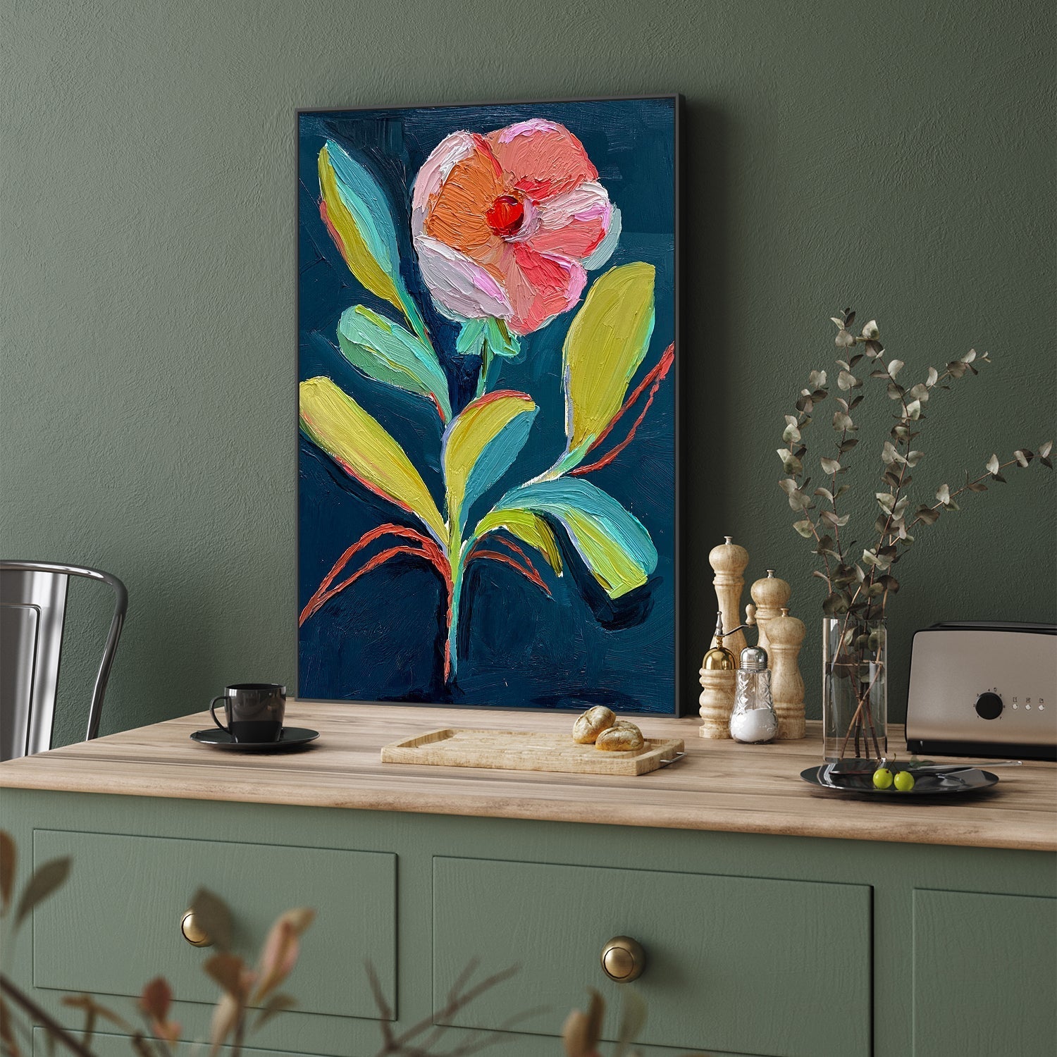 wall-art-print-canvas-poster-framed-Wild Bloomon Blue , By Kelly Angelovic-7