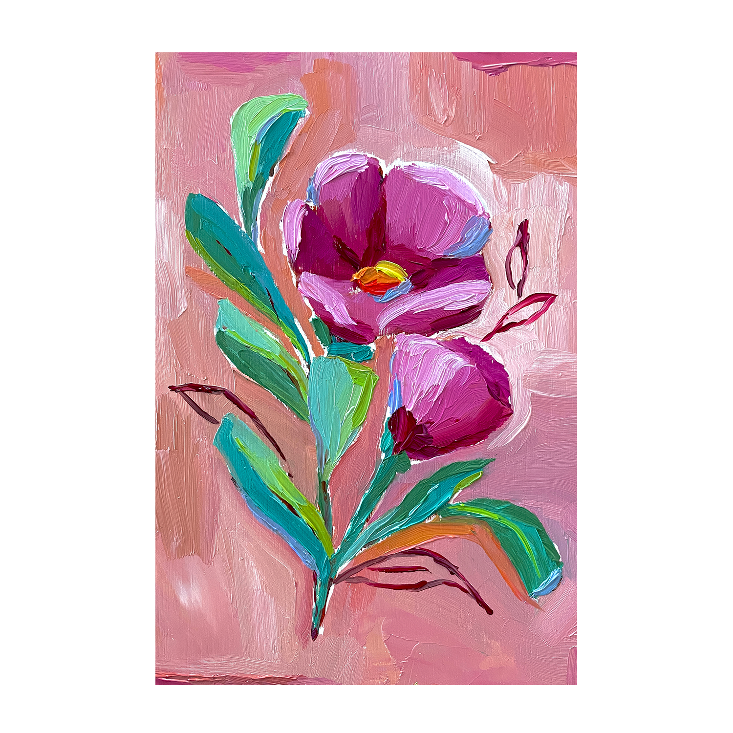 wall-art-print-canvas-poster-framed-Wild Bloomon Mauve , By Kelly Angelovic-1
