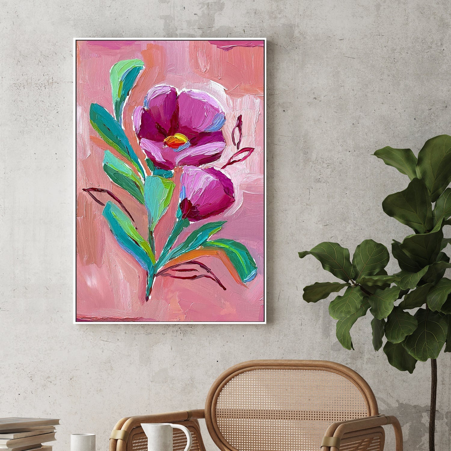 wall-art-print-canvas-poster-framed-Wild Bloomon Mauve , By Kelly Angelovic-2