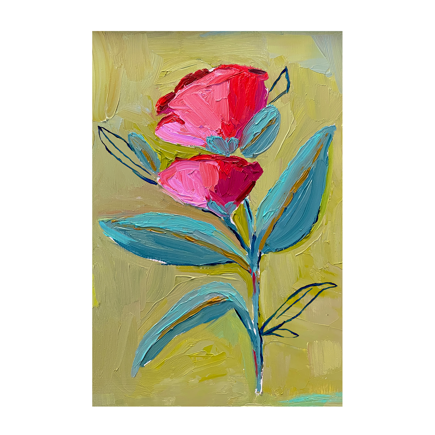 wall-art-print-canvas-poster-framed-Wild Bloomon Ochre , By Kelly Angelovic-1