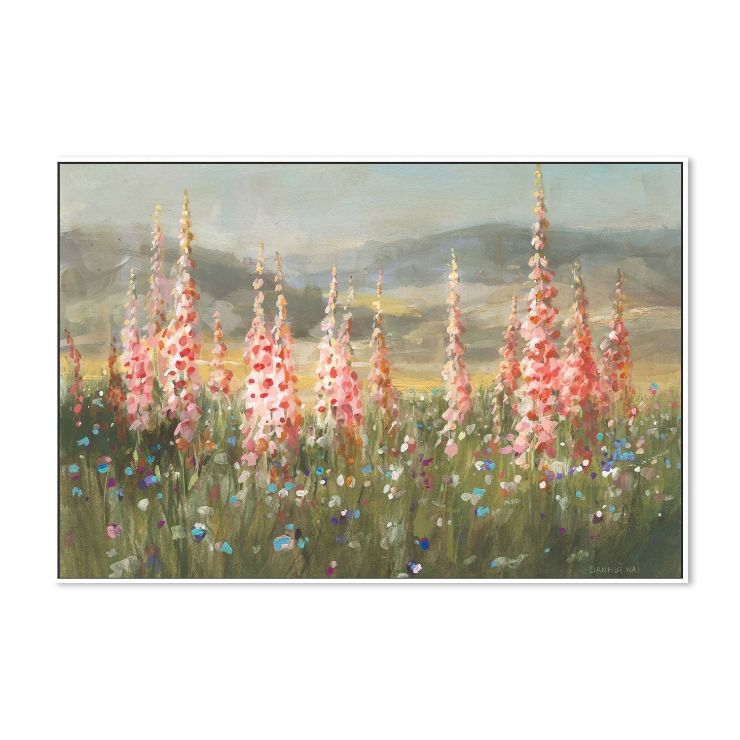wall-art-print-canvas-poster-framed-Wild Foxglove Meadow-by-Danhui Nai-Gioia Wall Art