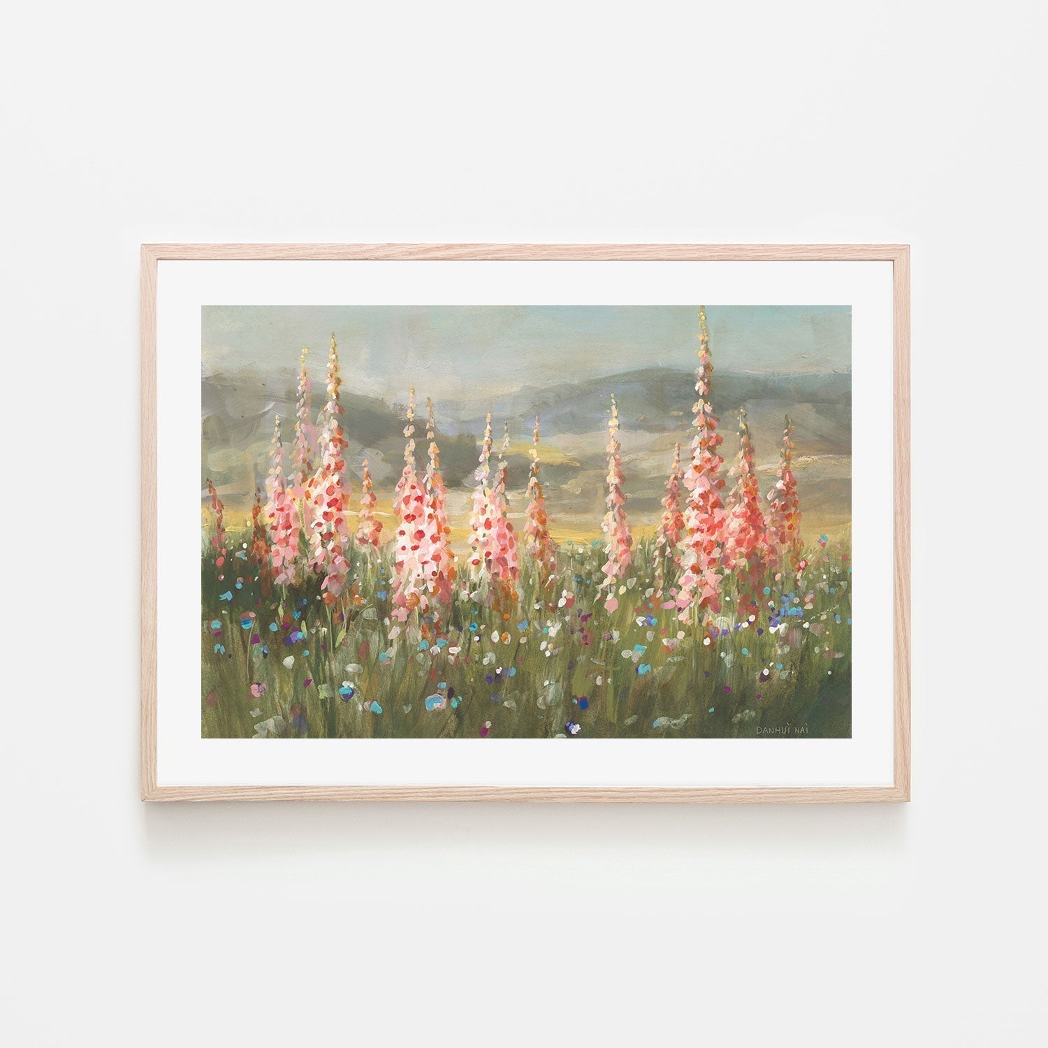 wall-art-print-canvas-poster-framed-Wild Foxglove Meadow-by-Danhui Nai-Gioia Wall Art