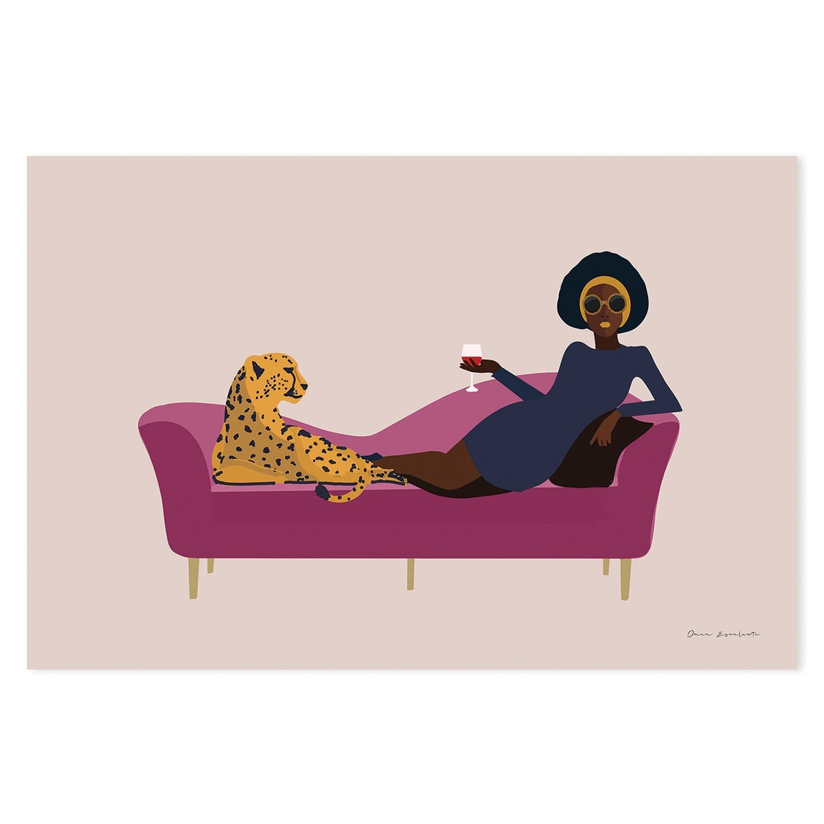 wall-art-print-canvas-poster-framed-Wild Lounge, Style A & B, Set Of 2 , By Omar Escalante-GIOIA-WALL-ART