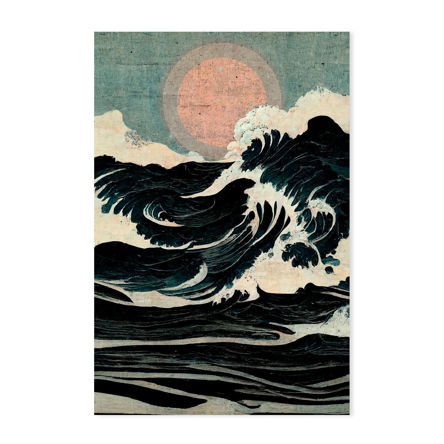 wall-art-print-canvas-poster-framed-Wild Sea Waves, Set Of 2 , By Treechild-GIOIA-WALL-ART