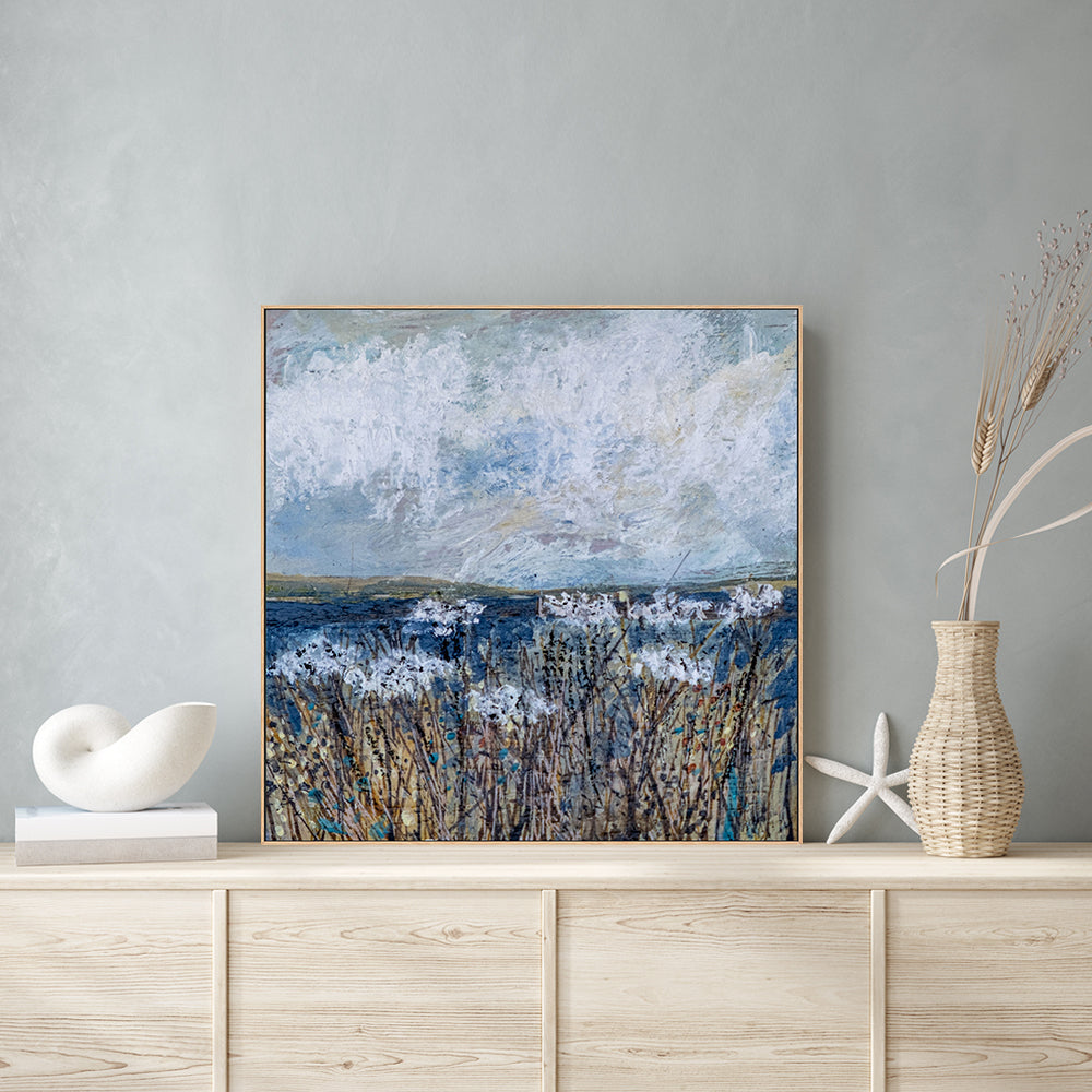 wall-art-print-canvas-poster-framed-Wild white flowers-by-Louise O'Hara-Gioia Wall Art