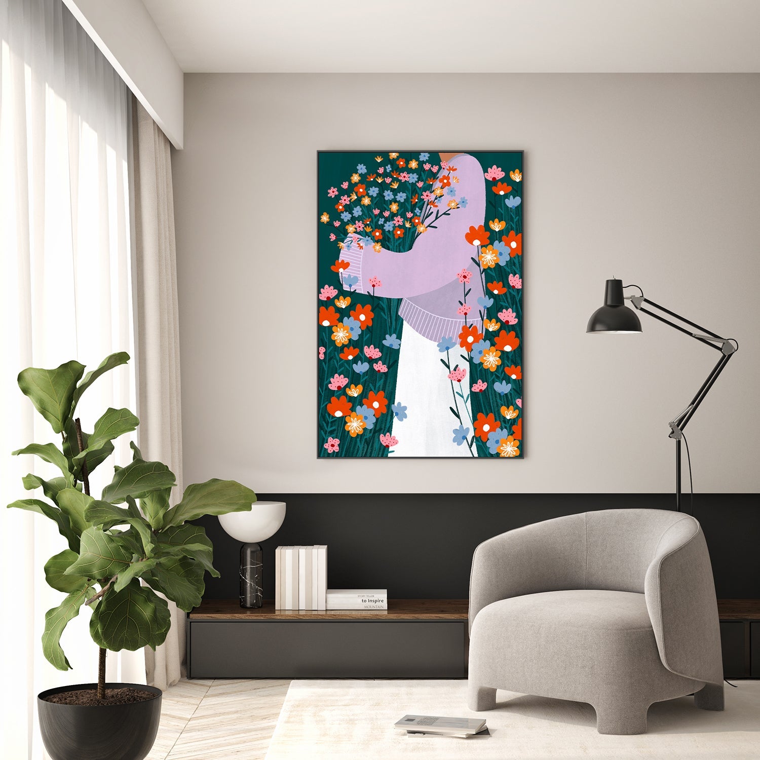 wall-art-print-canvas-poster-framed-Wildflower Garden-7