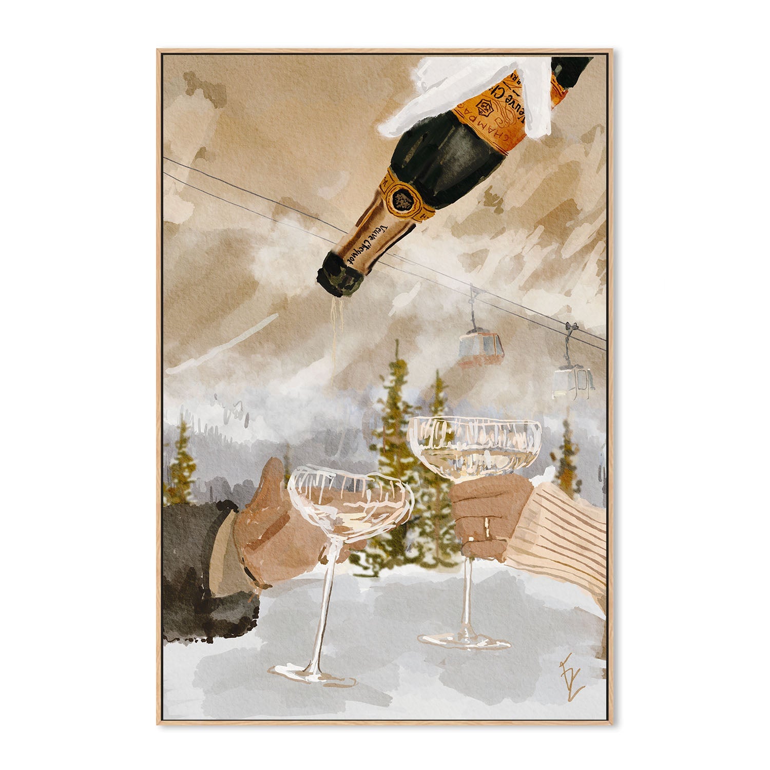 wall-art-print-canvas-poster-framed-Winter Champagne , By Ekaterina Zagorska-4
