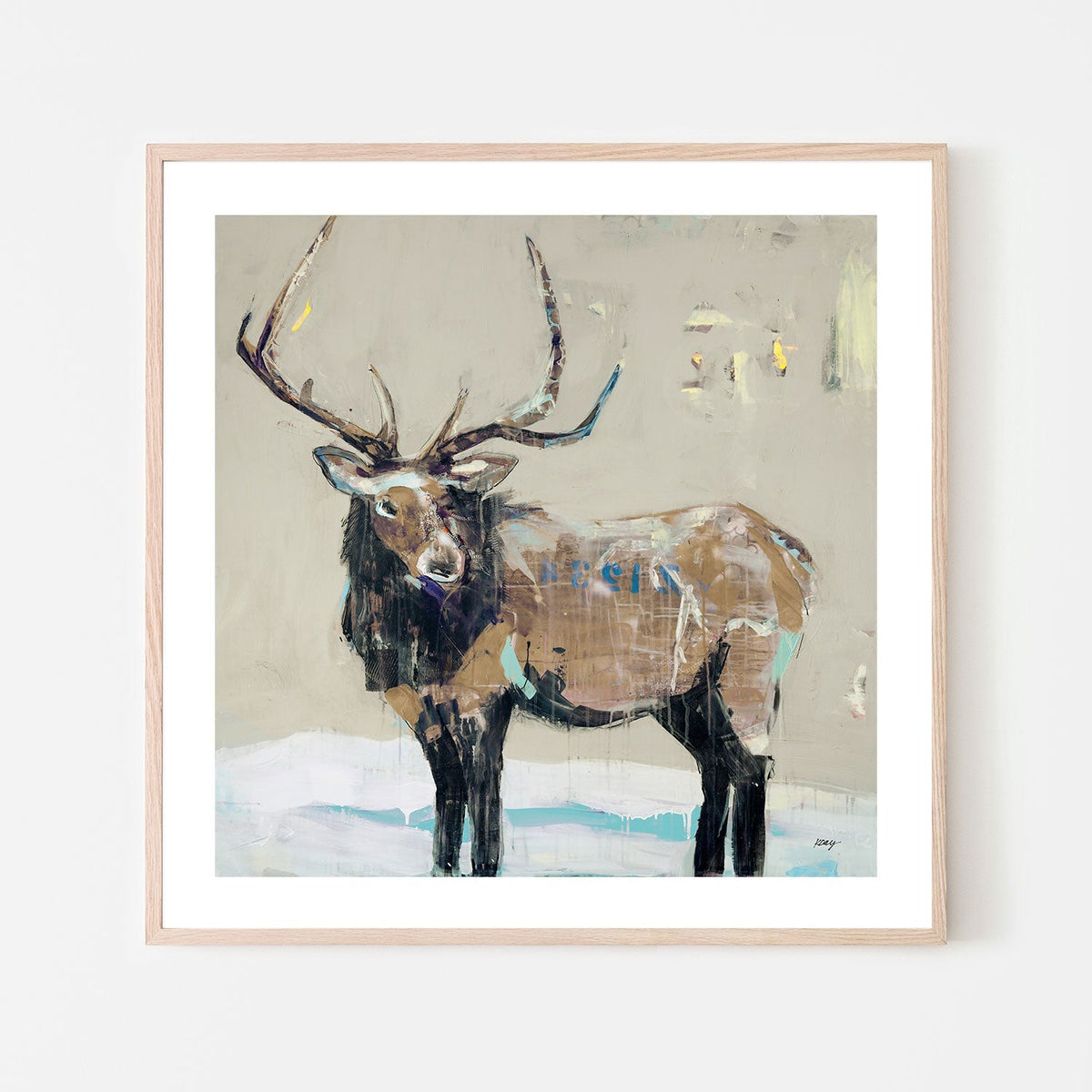 wall-art-print-canvas-poster-framed-Winter Elk , By Kellie Day-GIOIA-WALL-ART
